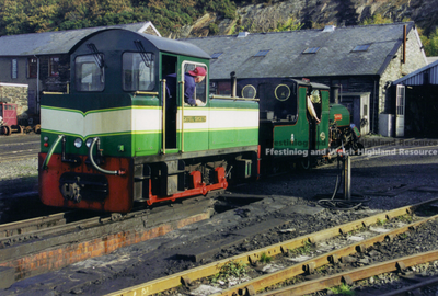 Criccieth Castle moving Blanche  from loco shed to Long Shed Pit  