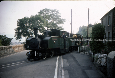 Earl of Merioneth double heading with Merddin Emrys on an up train at Penrhyn Crossing. Evan Davies driving