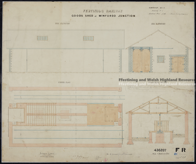 XD97/436207 - Minffordd Goods Shed, plan and elevations