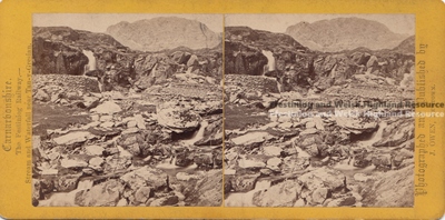 Stereoview of Tanygrisiau waterfall