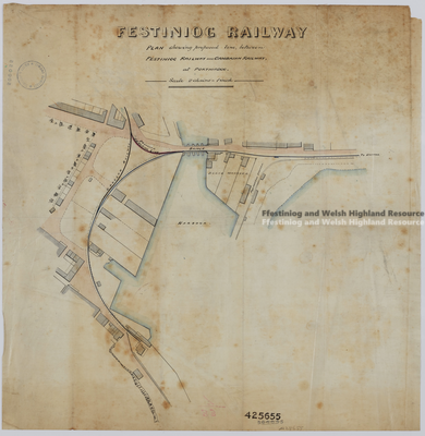 XD97/425655 - Plan of proposed 'junction line' between the FR and Croesor Tramway